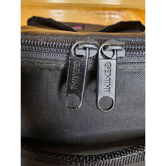 Vintage GEMINI 12 CD Carrying Case Black Nylon Strap Storage Logic 1993 Made USA - Picture 10 of 15